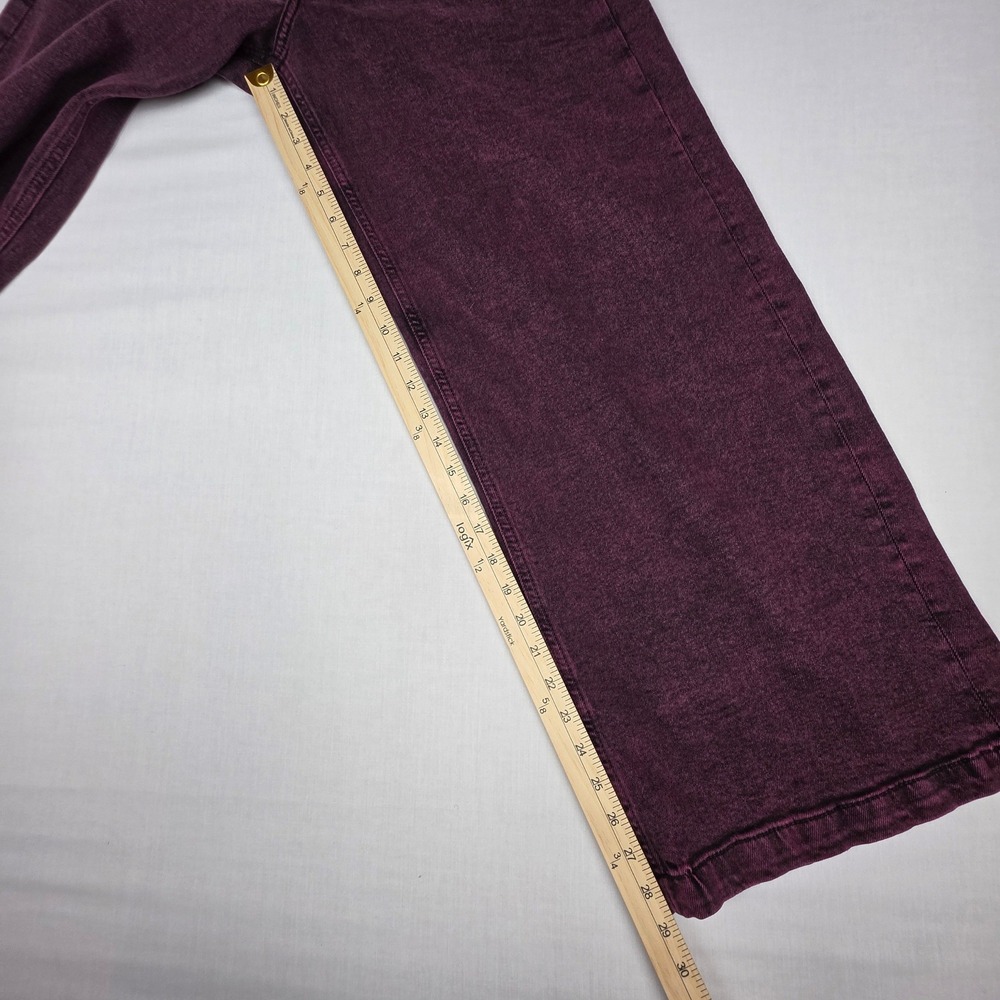 GAP High Rise Stride Jeans Women 31 12S Burgundy Overdyed Regenerative Cotton - Picture 10 of 11